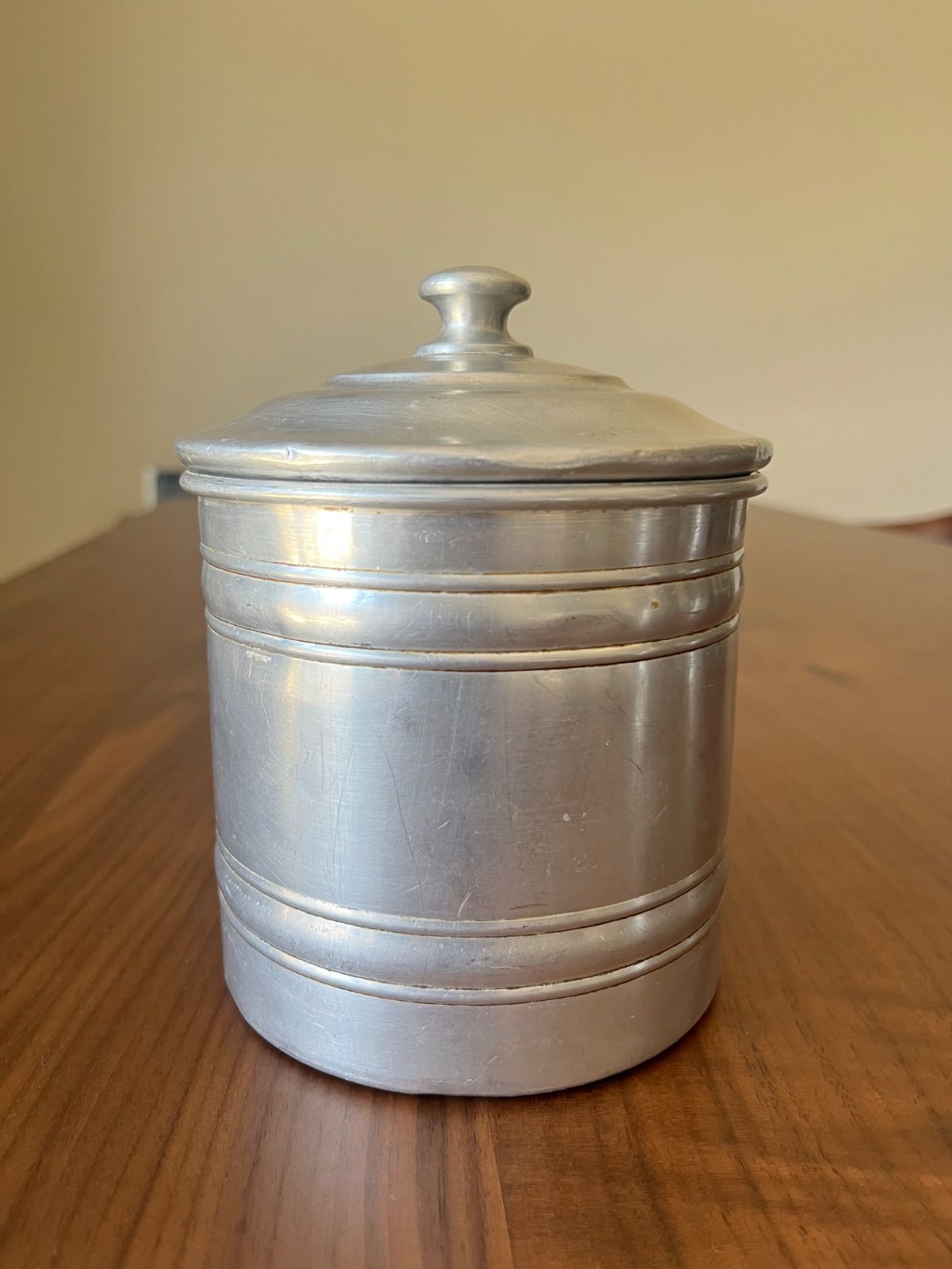  フランスアンティークアルミ製キャニスター セット ガラス瓶 キャニスター 保存容器 ケース