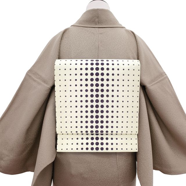 中古】 名古屋帯 九寸 開き仕立て 全通 リサイクル 正絹 染め帯 オフ