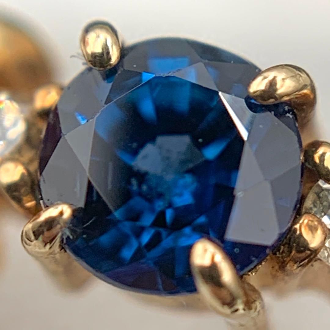 ジュエリーマキ K9 サファイア約3.4㎜ ダイヤ 11号 1.1g レディース