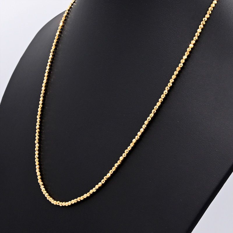 れん　新品　K18 ミラーカットボール ネックレス　1mm玉　約3.52g 楽天市場】ミラーボールデザイン カットボール チェーン K18 YG