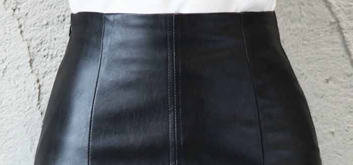 PAULE KA 黒 レザー スリットスカート 36
