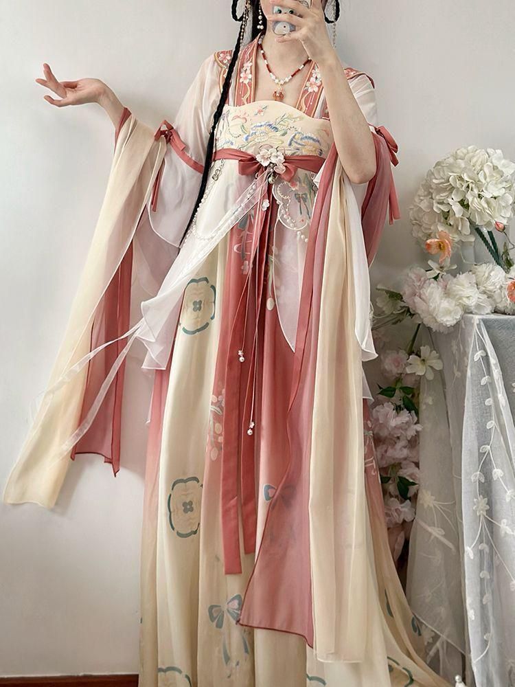 HF-109 豪華刺繍 漢服 かんふく 古風衣装 レトロ風 中華ロリータ コスプレ ワンピース 唐装 仙女服 中華風 美しい刺繍