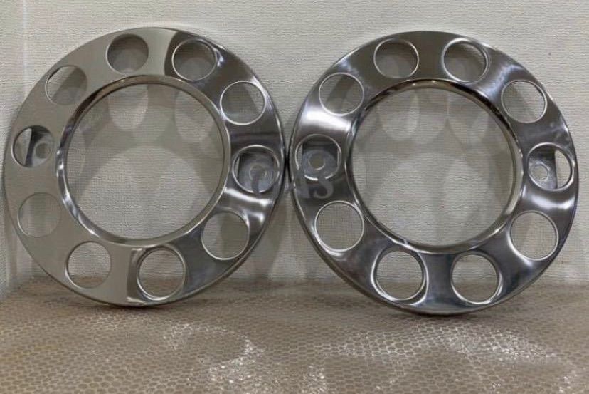 ホイールライナー ステンレス鏡磨き仕上げ フロント左右２枚 22.5 用 BRIGHTFACE_UK