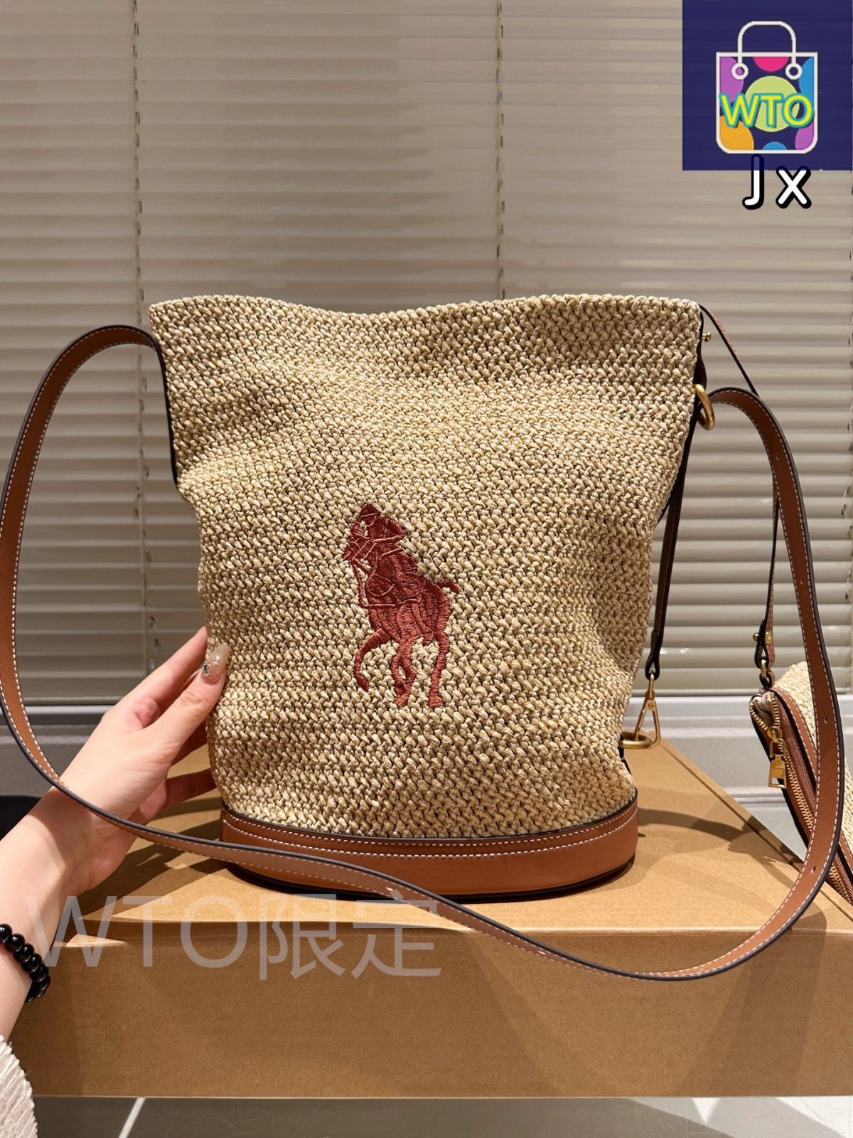 今日特価】Ralph Lauren ラルフローレン 新作 ラフィアバッグ 大