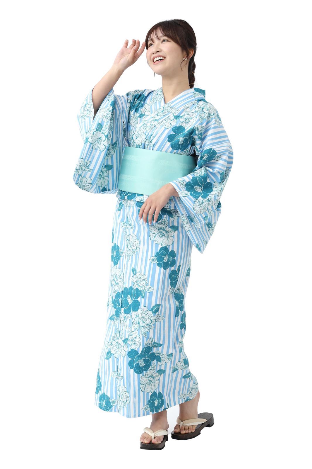 [たゆたふ / TAYU-TAFU] 浴衣セット 作り帯 下駄 レディース 3点 セット 夏 浴衣 和装 yukata ゆかた