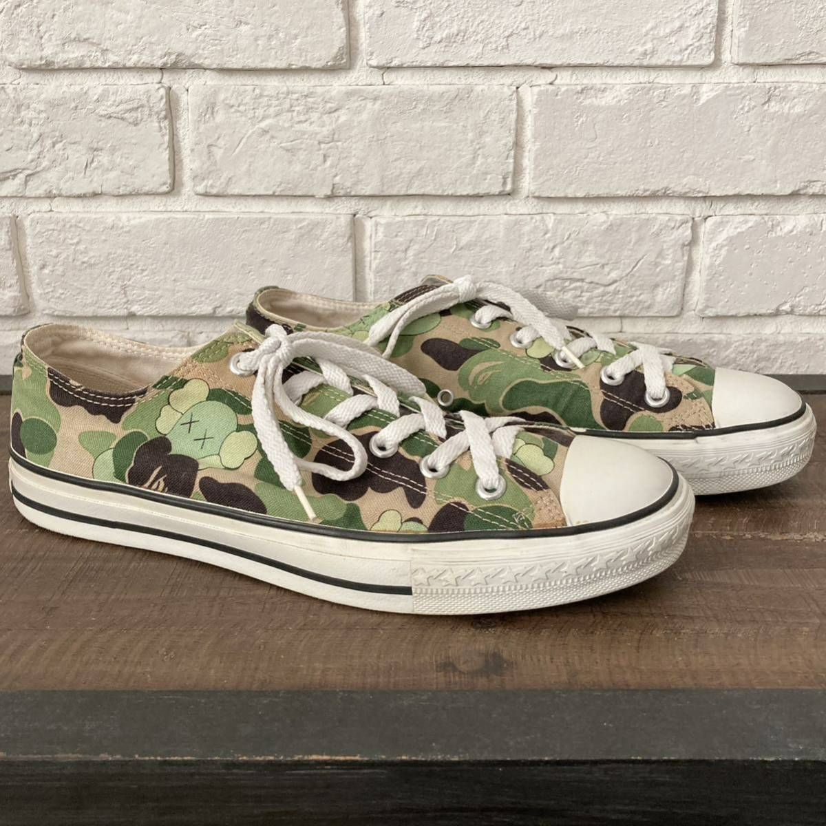 ☆激レア☆ KAWS × BAPE スニーカー 27.5cm a bathing ape sta sneakers カウズ エイプ ベイプ bendy  ABC camo green 迷彩 NIGO - メルカリ