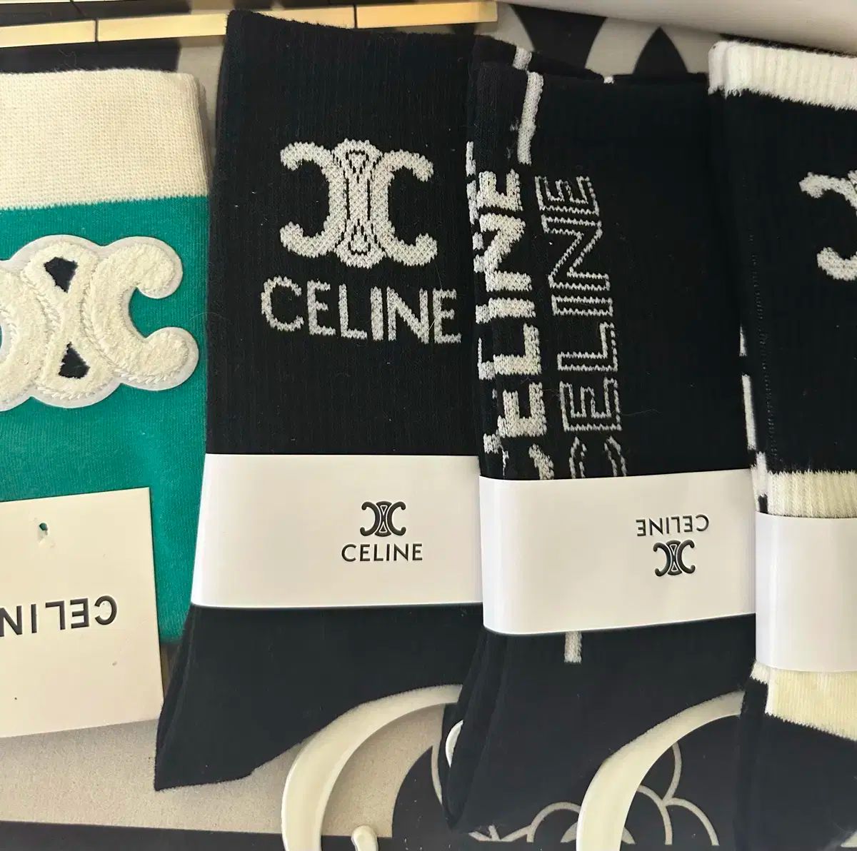 新作　正規品　新品　セリーヌ　ソックス　靴下　CELINE トリオンソックス CELINE - セリーヌメンズソックスネイビー25の通販 by COCO's