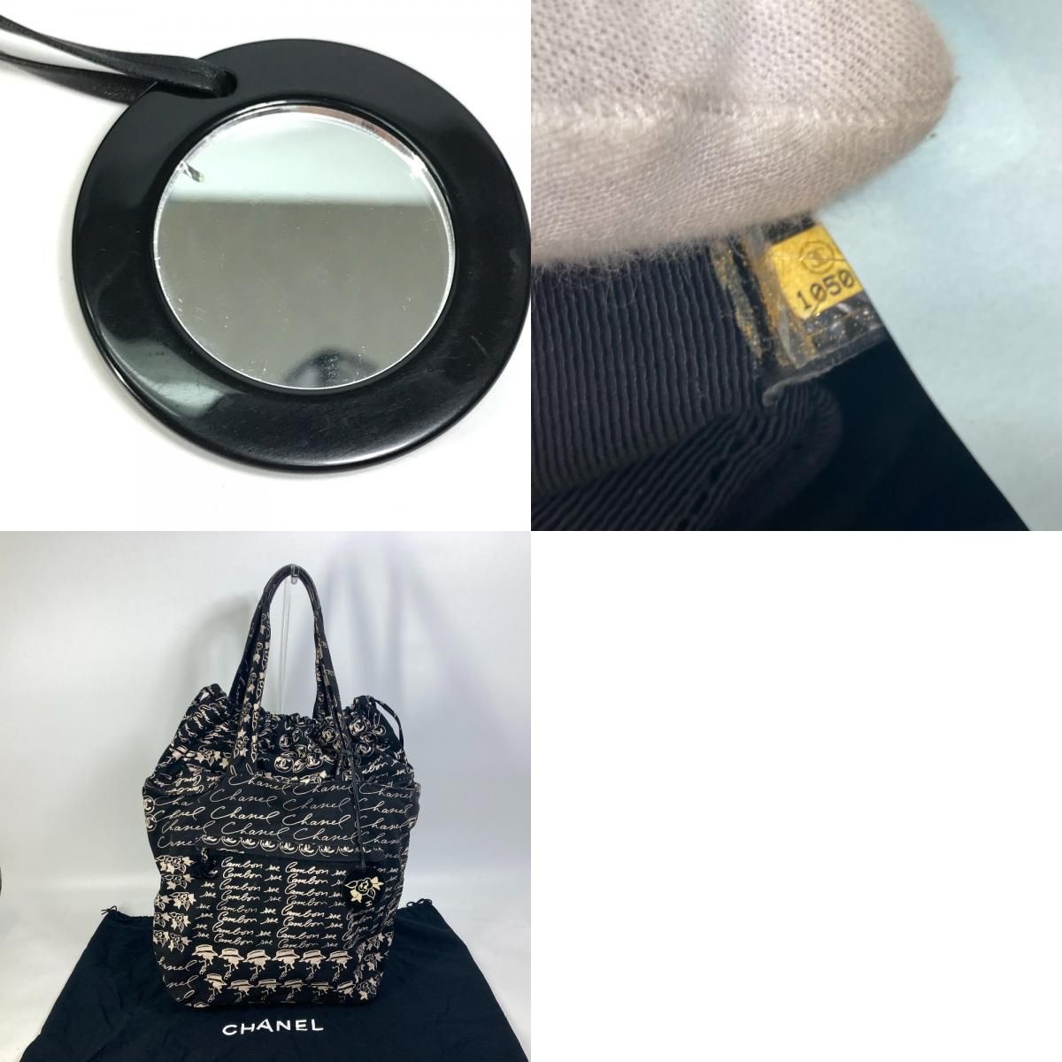 CHANEL シャネル トートバッグ カメリア ロゴ バケツ キャンバス