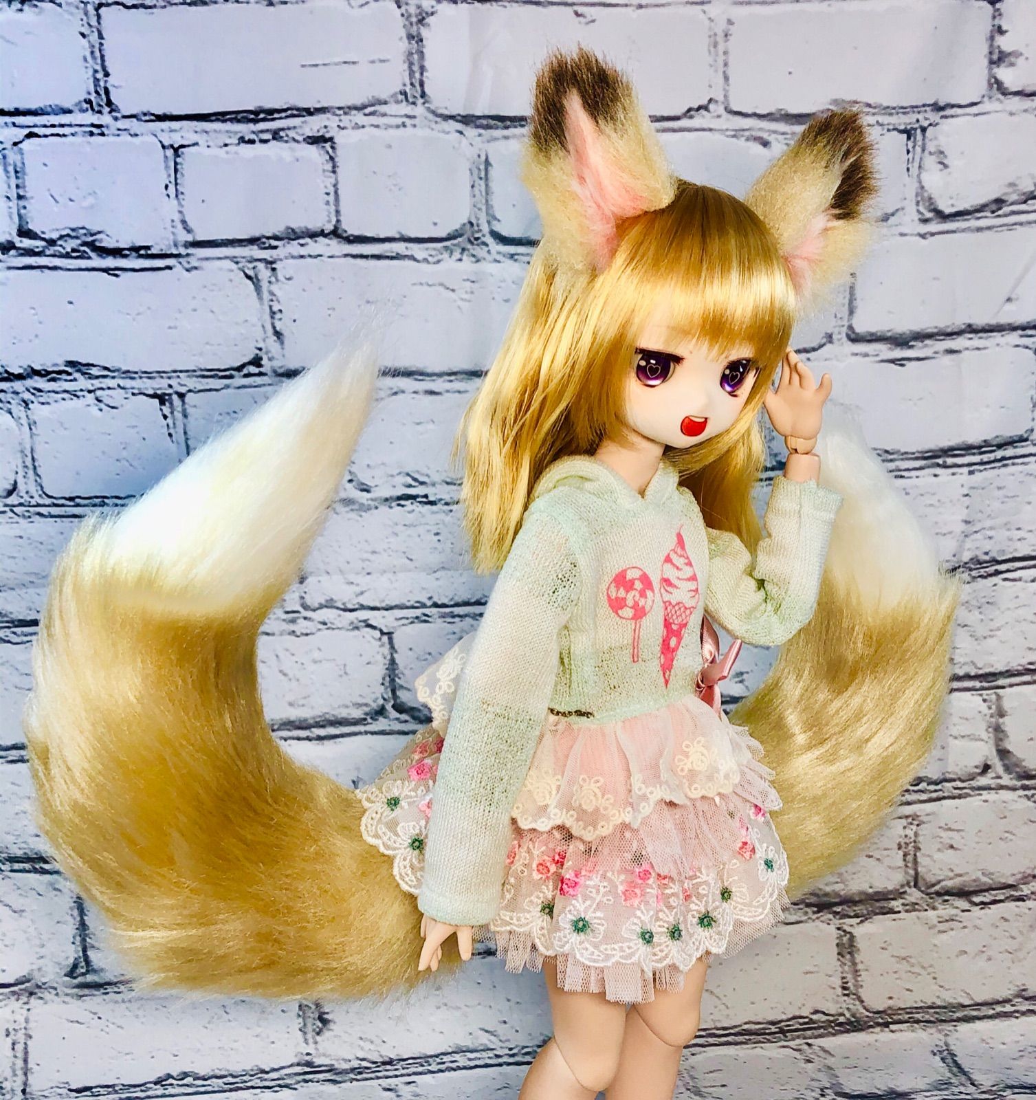 枚数限定 ドール用 狐 耳 しっぽ 獣 茶色 SD DD | www.ccfl.ie