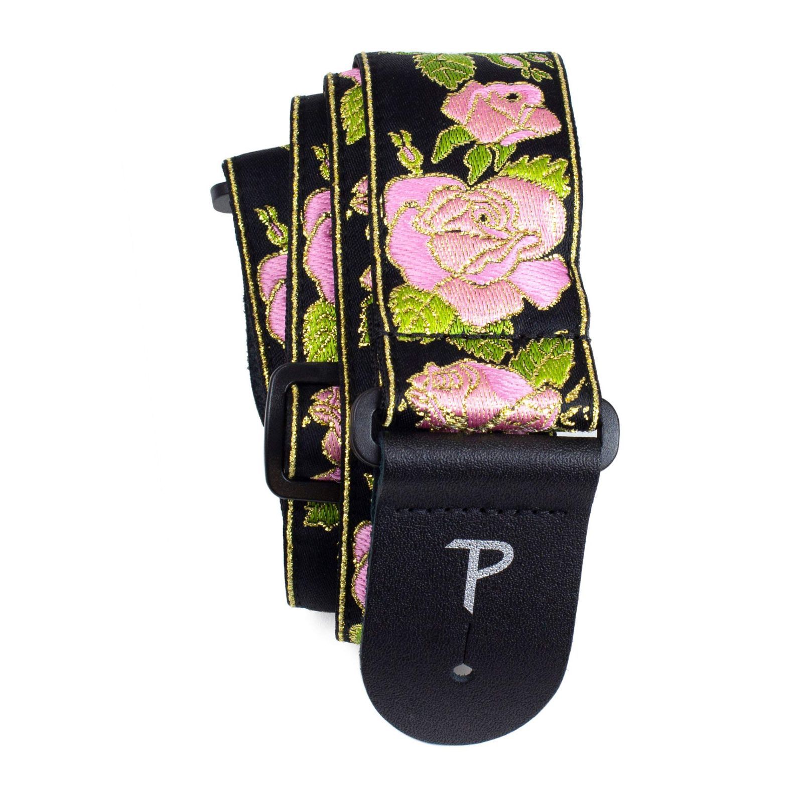 Perri’s Leathers Ltd. - ギターストラップ - ナイロン - ピンクメタリックローズ - 調節 - アコースティック|ベース|エレクトリックギター用 - カナダ製 TWS-7250