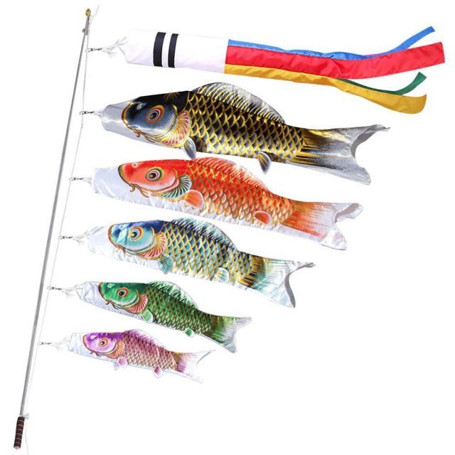 鯉のぼり こいのぼり 金箔 ベランダ用 ミニ 鯉5匹 2m伸縮スタンド付 吹流し1.3m 特選 最 鯉のぼり 金箔ぼかし撥水加工 こいのぼり マンション 五月人形 端午の節句 初節句 ポリエステルサテン使用