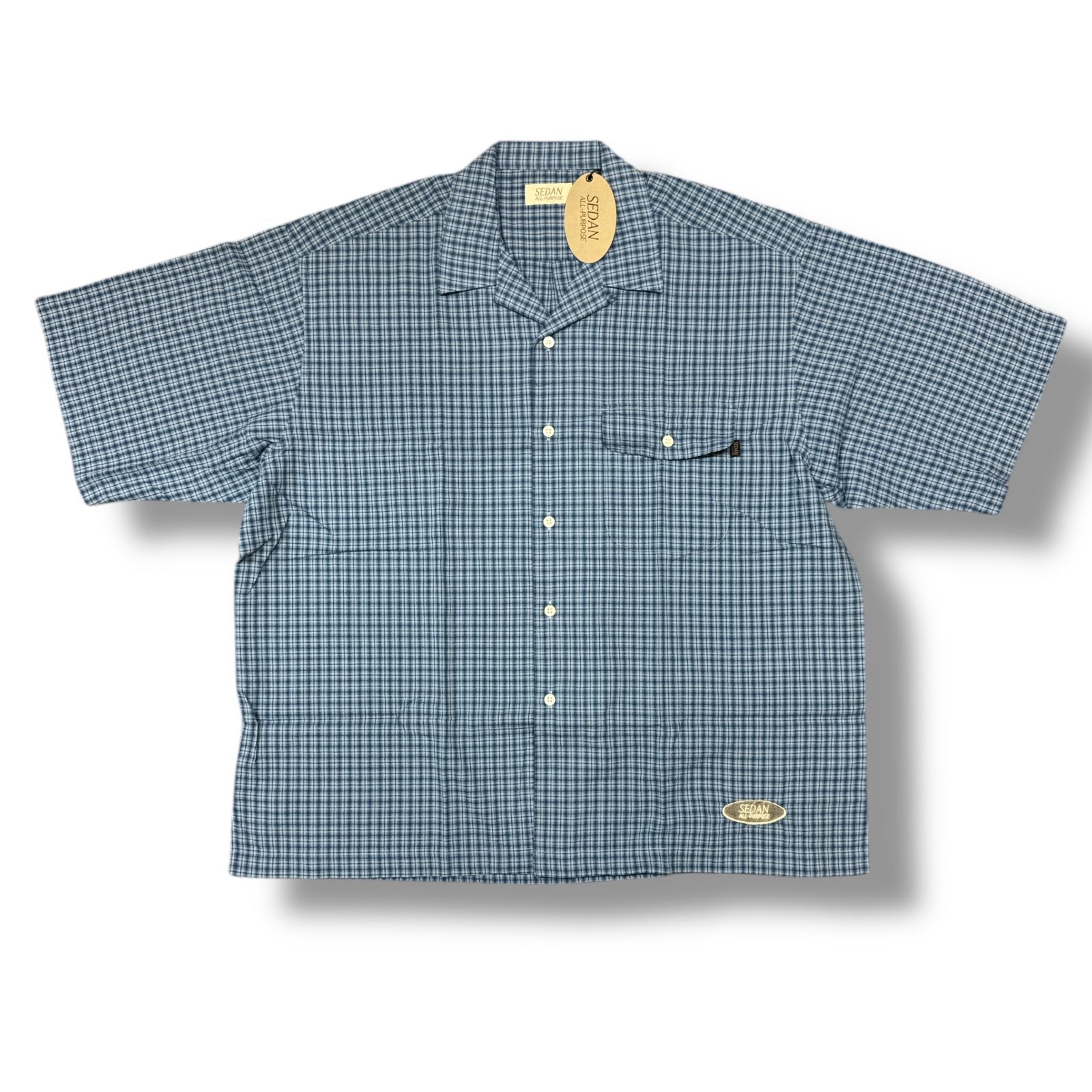 SEDAN ALL-PURPOSE サイズL 半袖チェック SEDAN ALL-PURPOSE | Dobby Plaid Open Collar S/S Shirt MEN