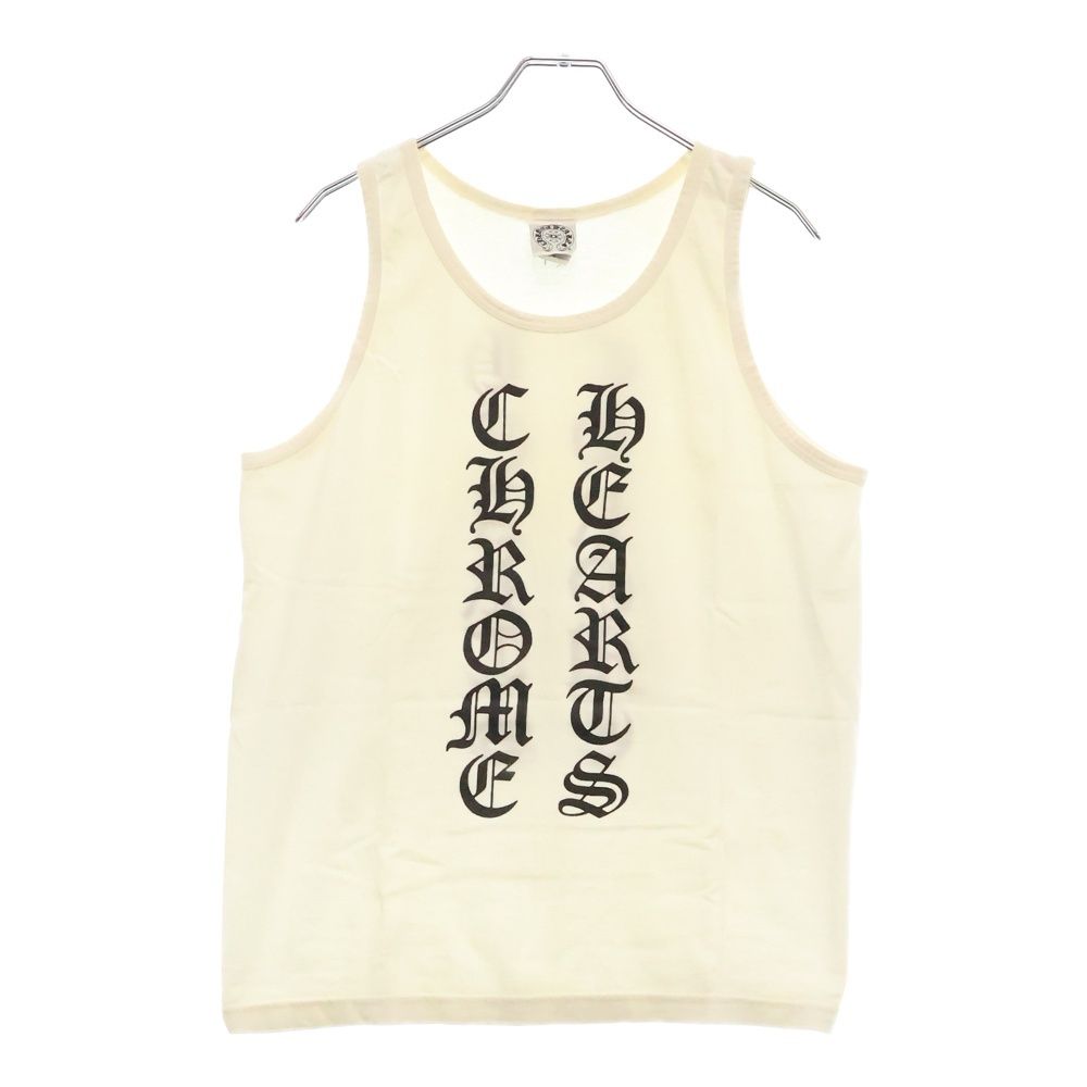 CHROME HEARTS クロムハーツ OLD CH TANK TOP スクリプトロゴプリントタンクトップ ノースリーブカットソー ホワイト