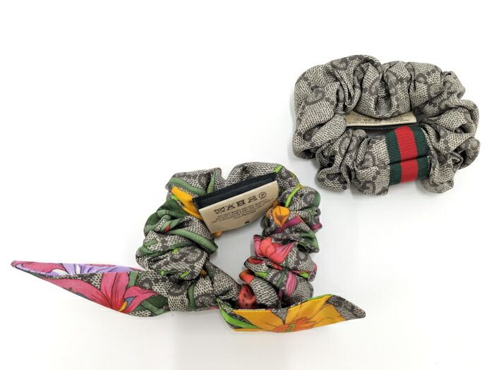 GUCCI ヘアアクセサリー シュシュセット 国内直営**GUCCI** GG シルク シュシュ 2点セット Giftにも