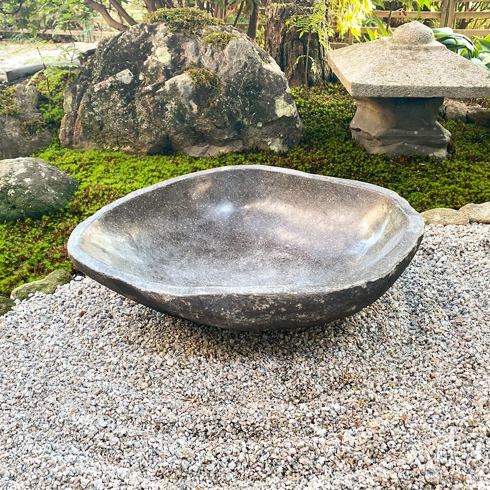 つくばい 手水鉢 蹲 水鉢 睡蓮鉢 メダカ鉢 金魚鉢 石 大型 おしゃれ 庭 水盤 鉢 坪庭 和風 ガーデニング XXXL (3) - メルカリ