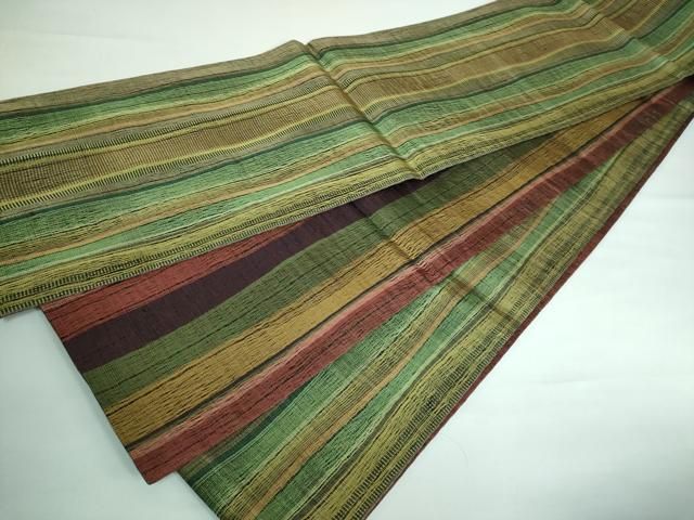 平和屋本店□極上 本場筑前博多織 草木染 手織工房 染匠：小森久 両面