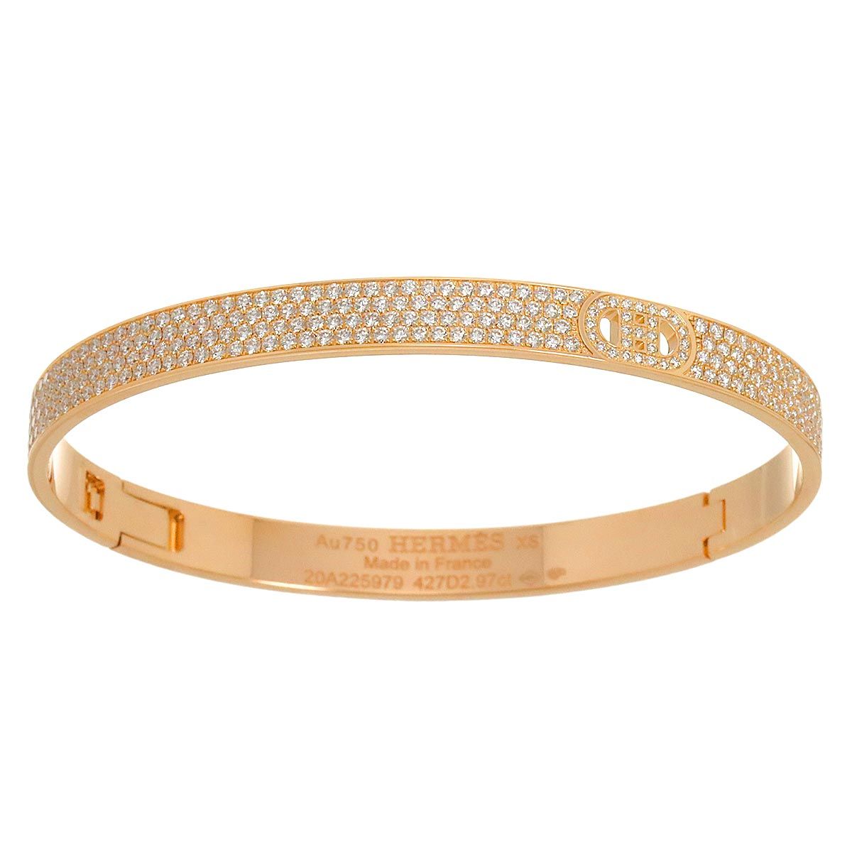 エルメス HERMES Hダンクル ダイヤ 2.97ct ブレスレット XS 15cm