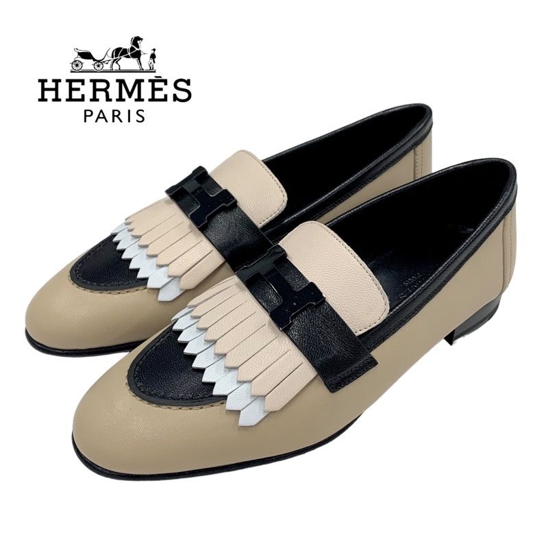 未使用 エルメス HERMES ロワイヤル ローファー 革靴 モカシン