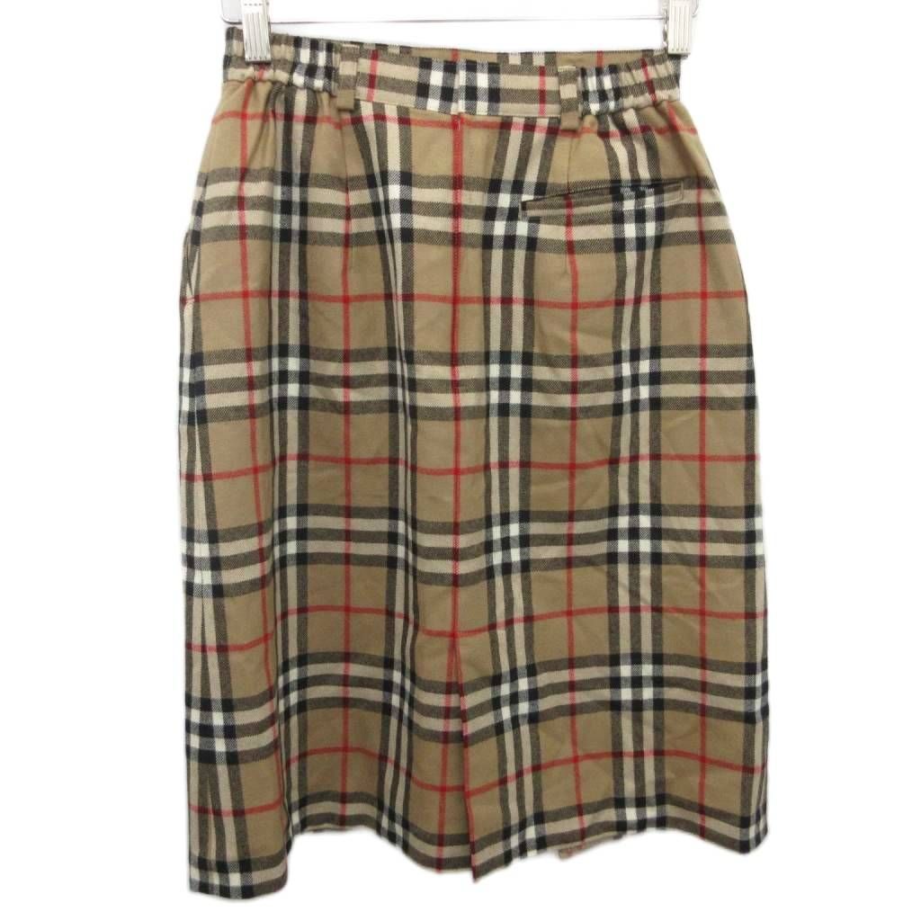 バーバリーズ Burberrys スカート ひざ丈 ノバチェック ウエストゴム ベージュ M MET2