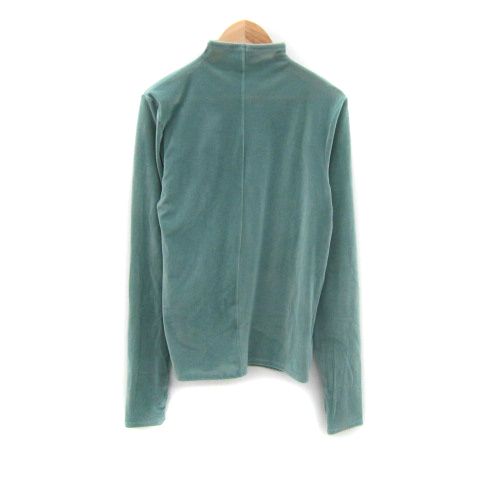 ザヨン THE YOn ベロアカットソー 長袖 ハイネック 無地 指穴 フィンガーホール F ミントグリーン /SY23