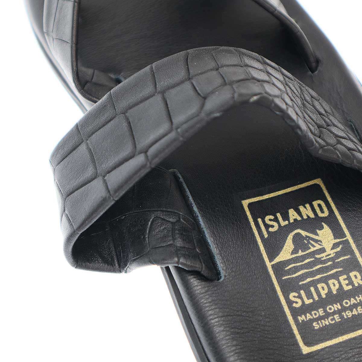 ISLAND Slipper アイランドスリッパ UNITED ARROWS別注 クロコ型押しレザーサンダル ブラック 11 - メルカリ