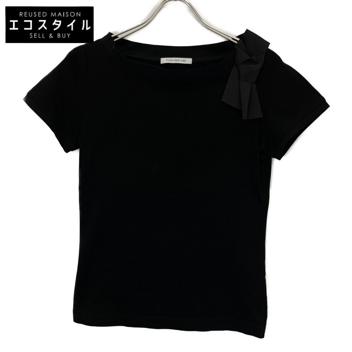 【タグ付き未使用】フォクシーニューヨーク ポロシャツブラウス 黒 近年 WASHABLE TOPS – FOXEY 公式オンラインブティック