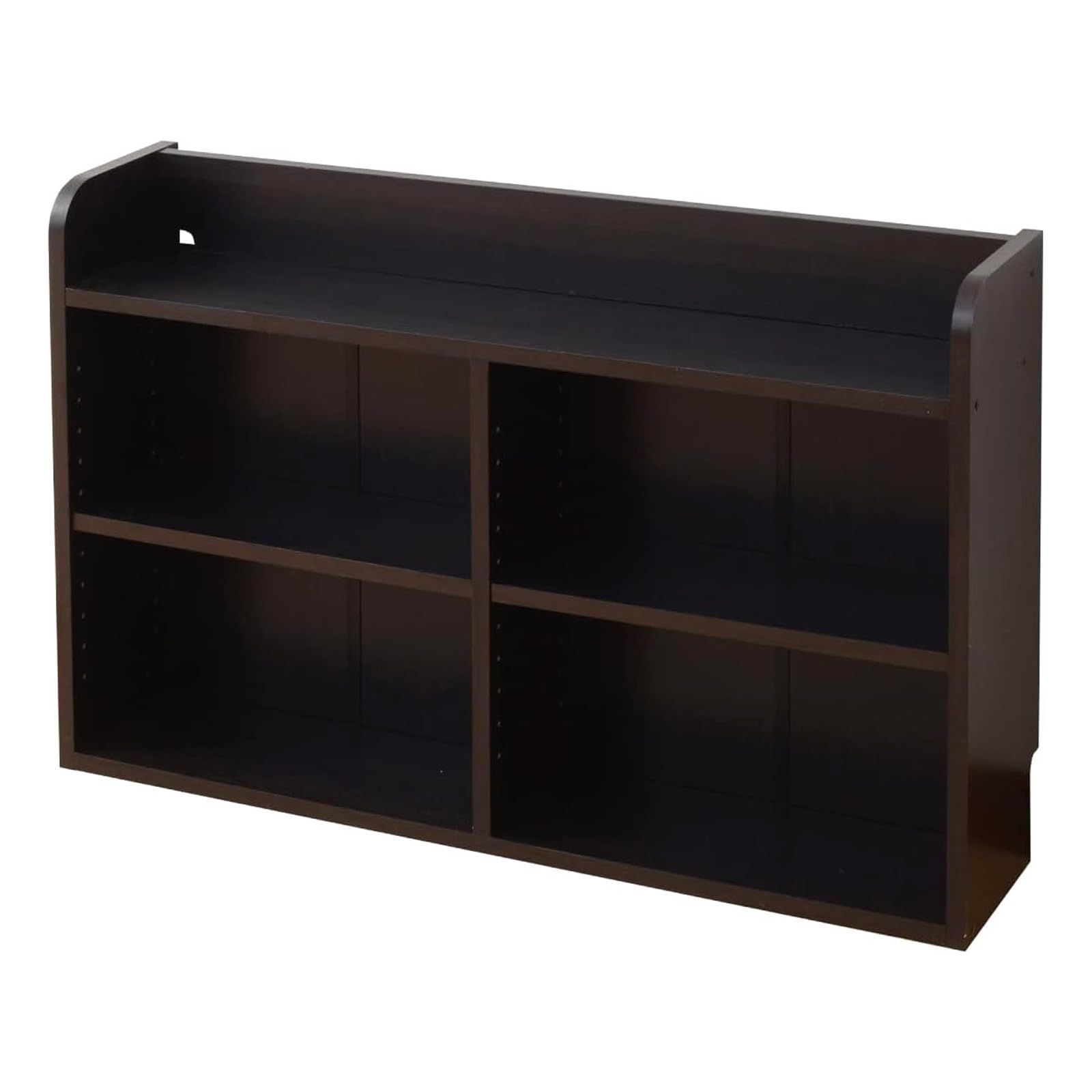 在庫処分 幅90×奥行20×高さ60cm ヘッドボード コード通し 棚板可動 本棚 ラック 山善 YAMAZEN 組立品 ダークブラウン BHSR-6090 DBR