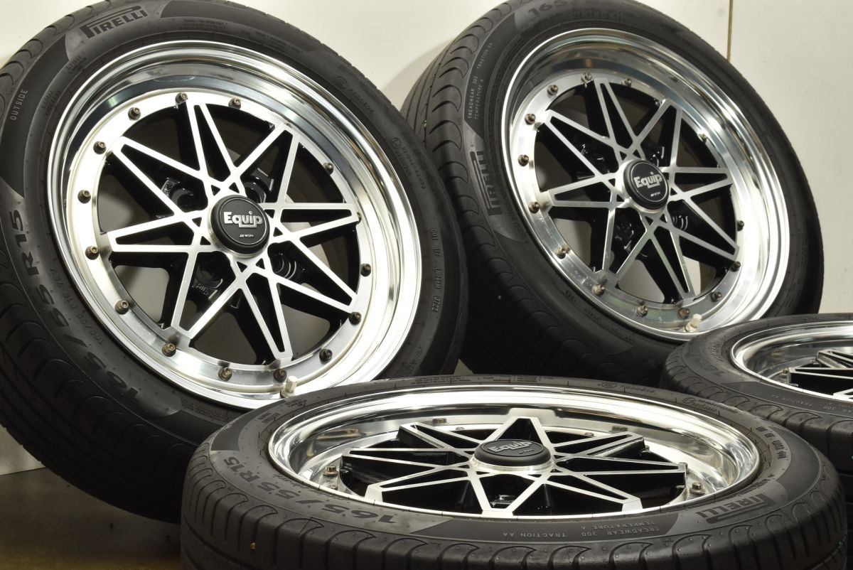 WORK Equip 03 15in 5.5J 35 PCD100 ピレリ パワジー 165 55R15 N-BOX N-ONE デイズ ワゴンR アルト タント ムーブ カスタム用に