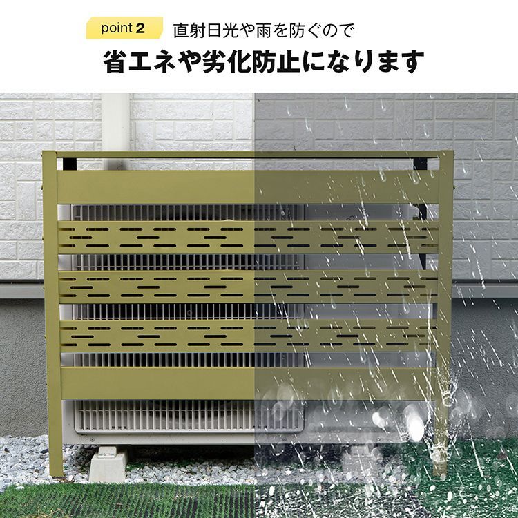 エアコン 室外機 カバー 通気穴 通気孔 通気口 DIY おしゃれ 雪 収納