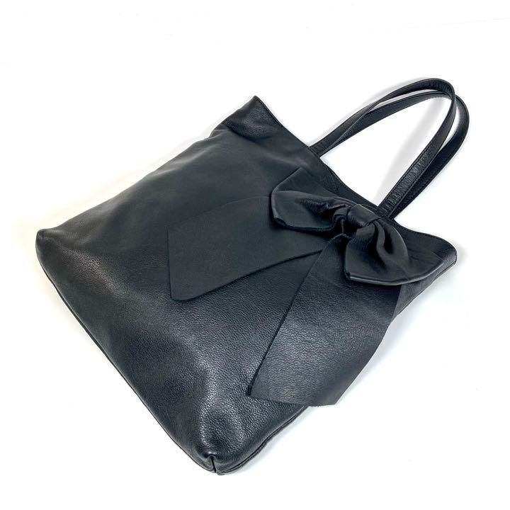 GIANNI CHIARINI】イタリア製 大リボン 肩掛けトートバッグ