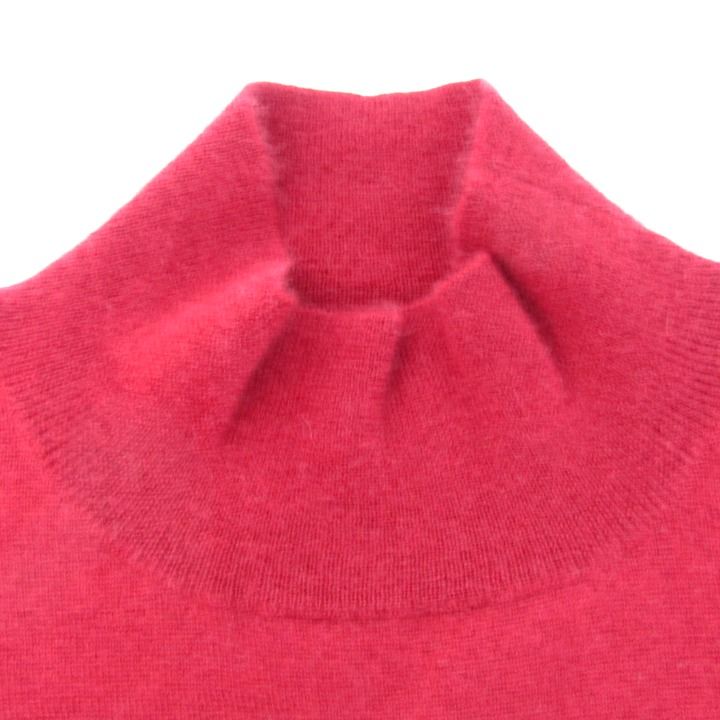 ランバン ニット 半袖 ハイネック カシミヤ混 トップス レディース 40サイズ レッド LANVIN COLLECTION ランバン ニット 半袖 ハイネック カシミヤ混 トップス