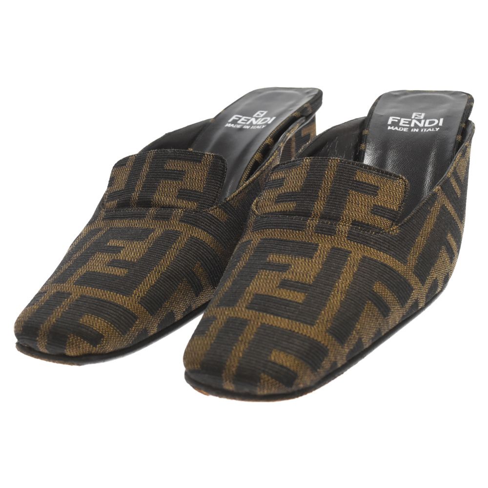 FENDI (フェンディ) ズッカ柄 ヒールシューズ サンダル ブラウン