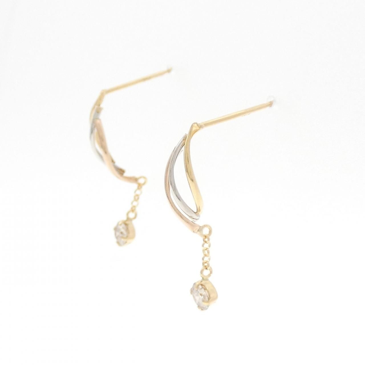 K18YG/PT900/K18PG ダイヤモンド ピアス 0.2CT - メルカリ 
