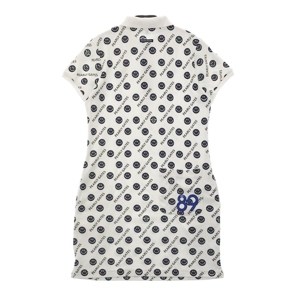 サイズ 0 PEARLY GATES パーリーゲイツ ポロ半袖ワンピース ニコちゃん 総柄 ホワイト系 240101056490 ゴルフウェア レディース ストスト