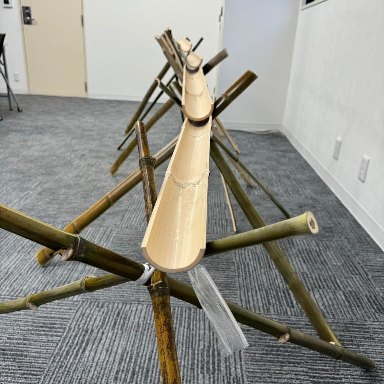 天然竹 油抜き 流しそうめんセット約5m 天然竹 油抜き 流しそうめん竹