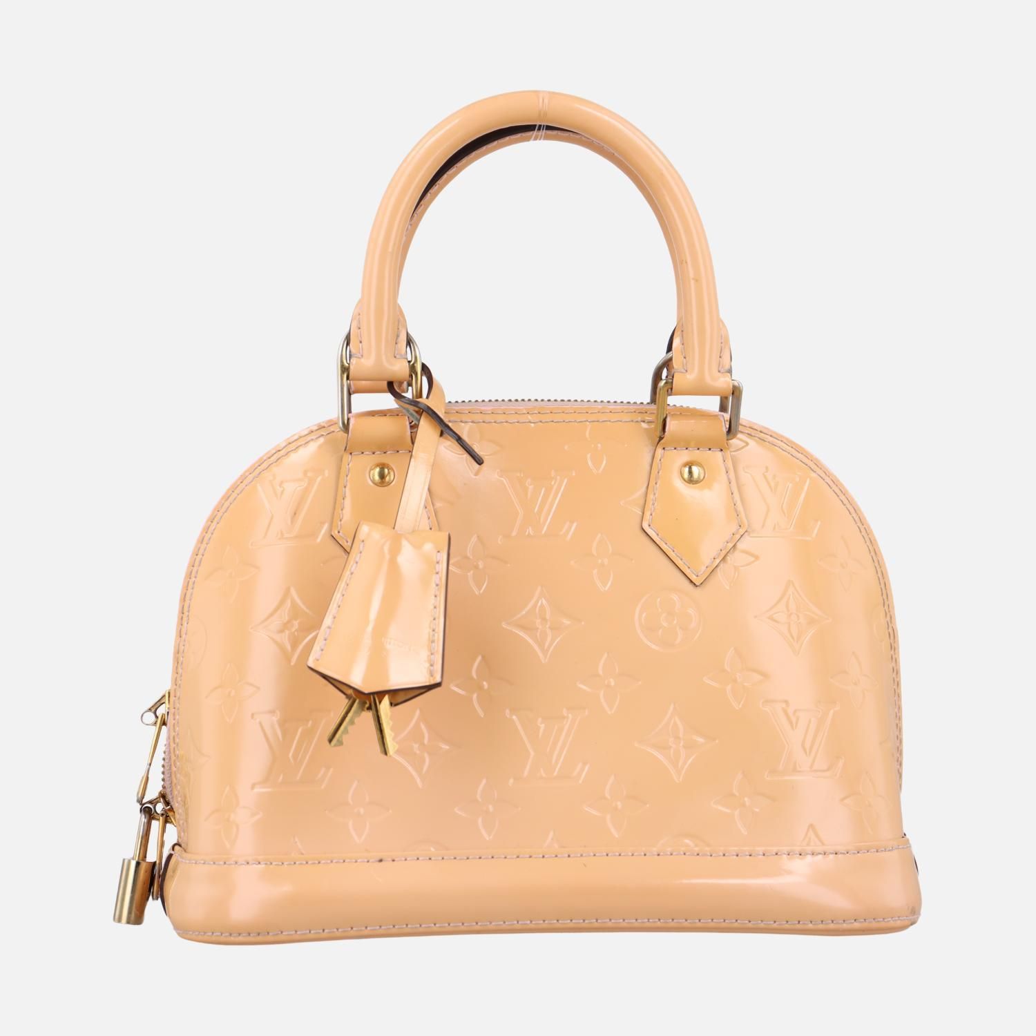 ルイヴィトン Louis Vuitton アルマBB ベージュプードル ヴェルニ M91607 FL1185