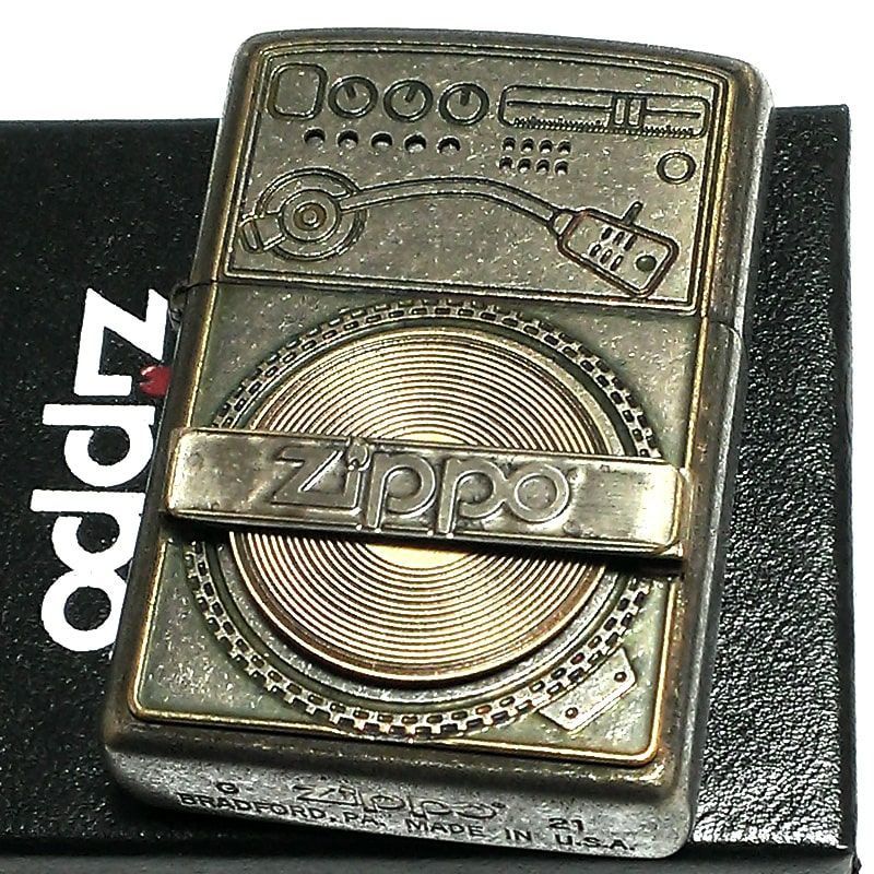 ジッポ ユーズドフィニッシュ レコード ZIPPO ライター 可動式 メタル