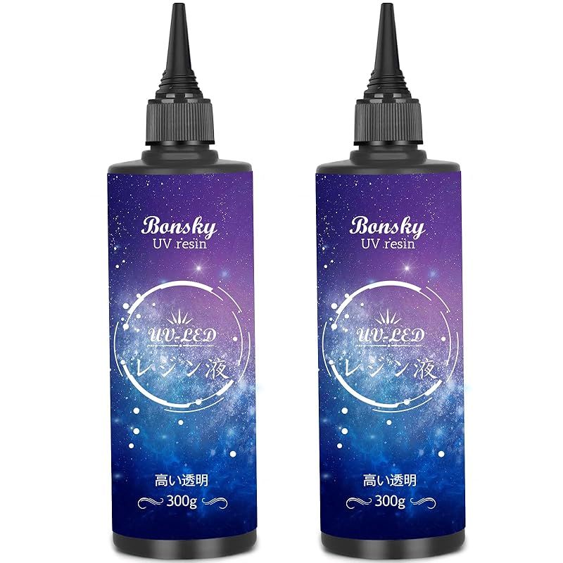  Bonsky UVレジン液 600g レジン液 UV/LED対応レジン液 高い透明 詰替用 大容量 ハードタイプ成形 UVレジン液DIY手作り装飾急速に硬化 低アレルギー性 1 レジン用品