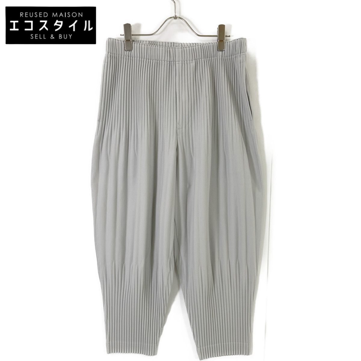 HOMME PLISSE ISSEY MIYAKE オムプリッセ イッセイミヤケ HP55JF453 BASICS ﾗｲﾄｸﾞﾚｰ ﾌﾟﾘｰﾂ ﾊﾟﾝﾂ 3