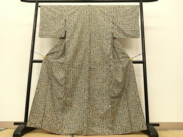 平和屋着物□上質な紬 南天文 正絹 逸品 BAAR1193by