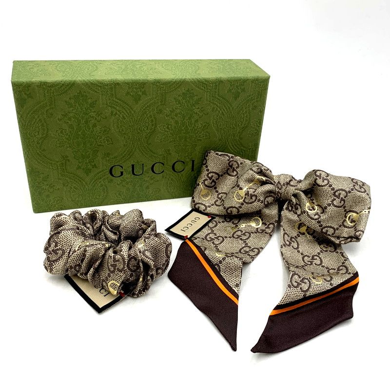 GUCCI グッチ 770292 GG シルク シュシュ セット ヘアアクセサリー 小物 182-250521-as-10-izu