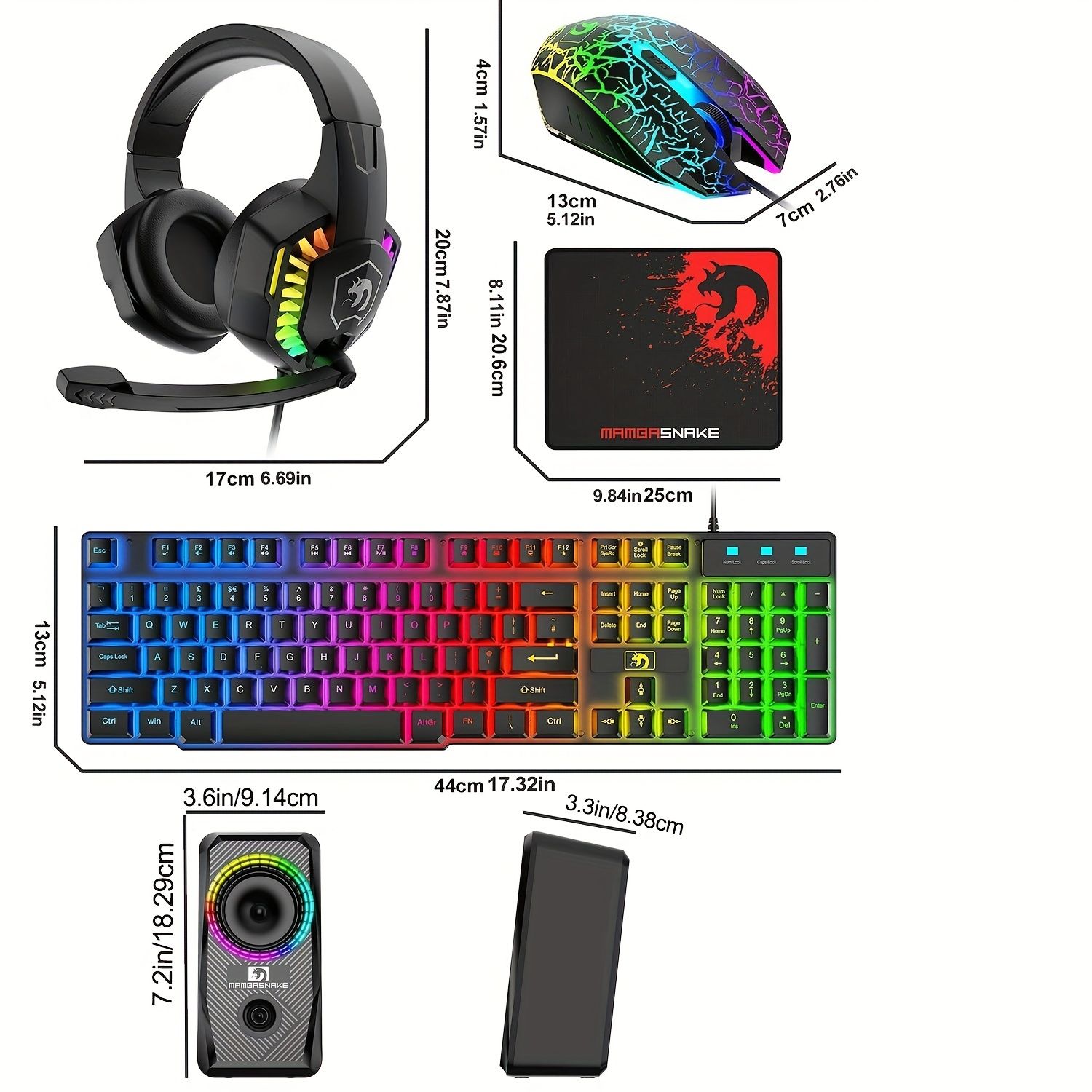 Xbox One用のマルチRGBバックライト2400DPIマウス
