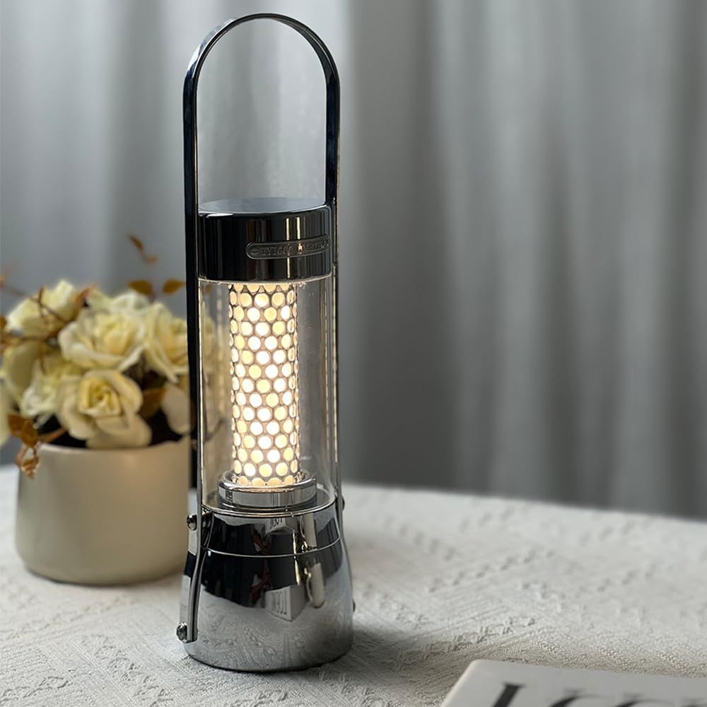 インテリア照明 明るさ調節 間接照明 目に優しい 北欧風 ベッドサイドランプ タッチパネル操作 電球色2700K-3500K コードレス 無段階調光 卓上照明 省エネ スタイリッシュ スタンドライト TBL75 LEDクロムメッキテーブルラ