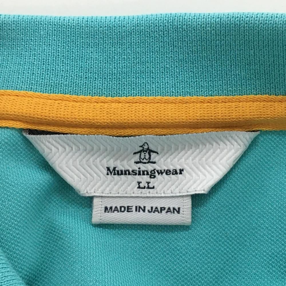 マンシングウェア 半袖ポロシャツ ライトグリーン×オレンジ ビッグペンギン刺しゅう レディース LL ゴルフウェア Munsingwear