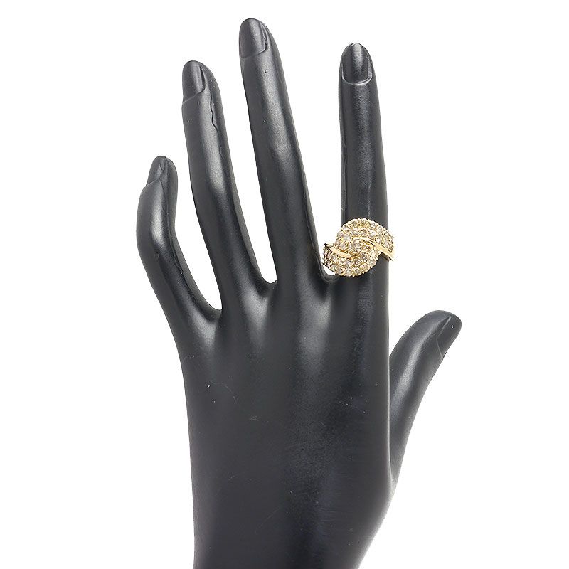 ダイヤモンドリング #13 約13号 K18YG・ダイヤ2.18ct ブラウン系  