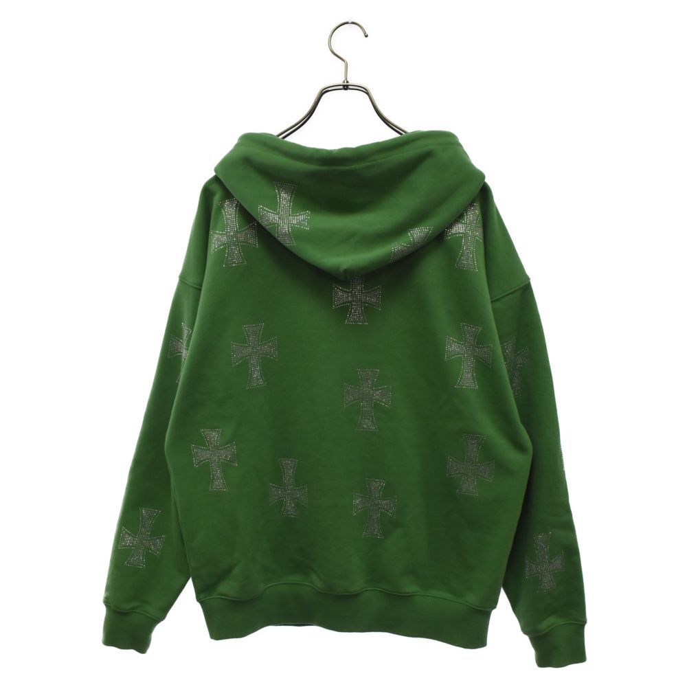 UNKNOWN (アンノウン) ラインストーン クロスデザイン ジップアップ