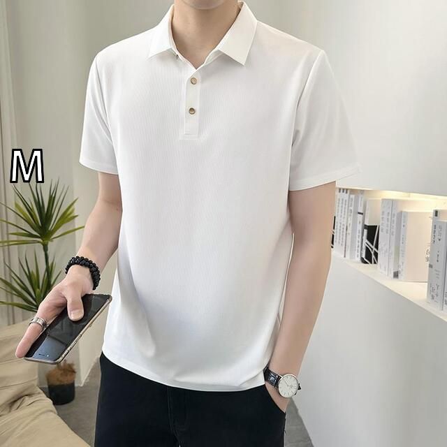 [M]秋冬 コーデ メンズ  服 シンプル ファッション オシャレ 大人 かっこいい 大きいサイズ ストリート 紳士服  通気 ポロシャツ 無地 カジュアル 半袖 T シャツ 襟 トップス 