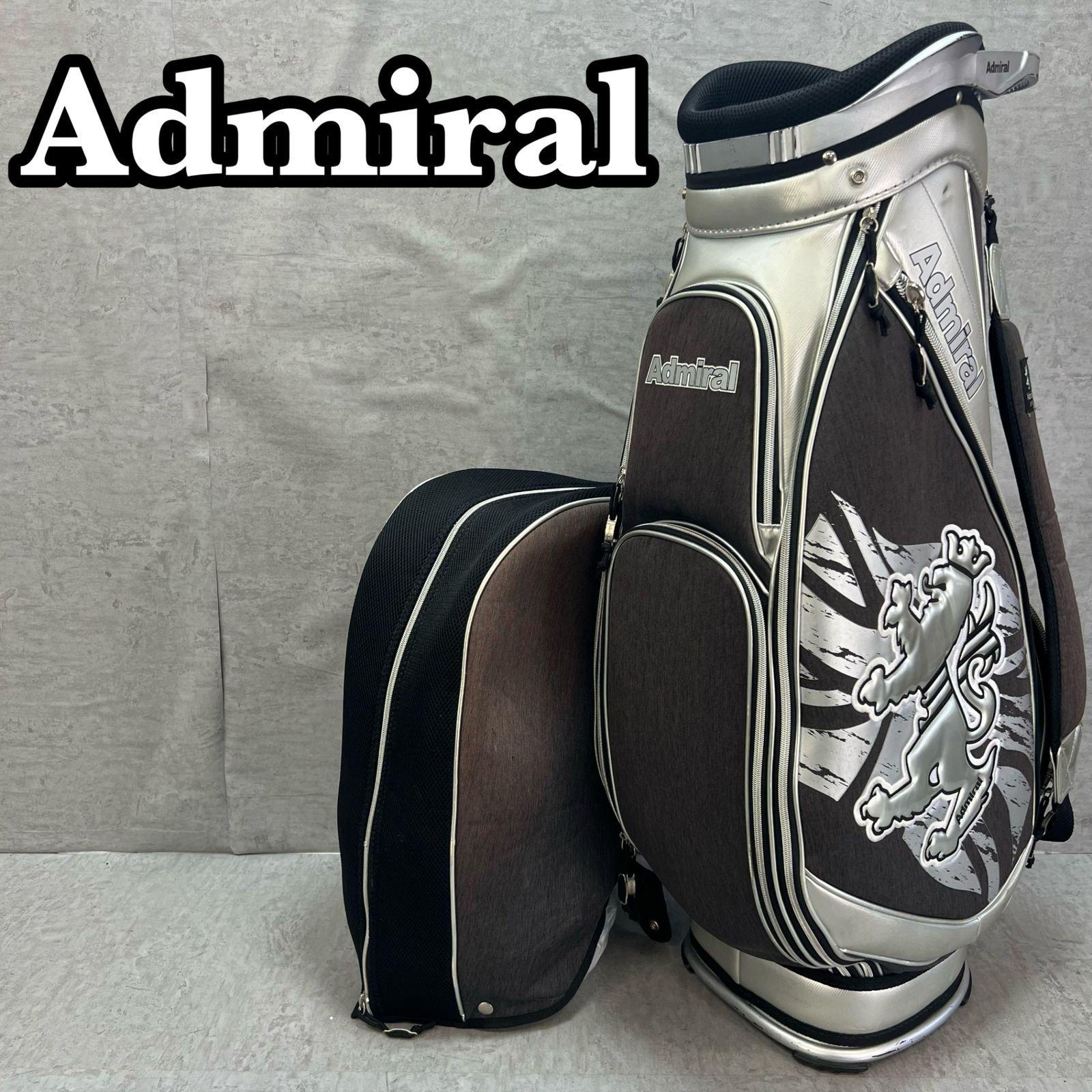 Admiral　アドミラル　ゴルフキャディバッグ　カート式　9.5型　約24cm　6分割　3.2Kg　ナイロン