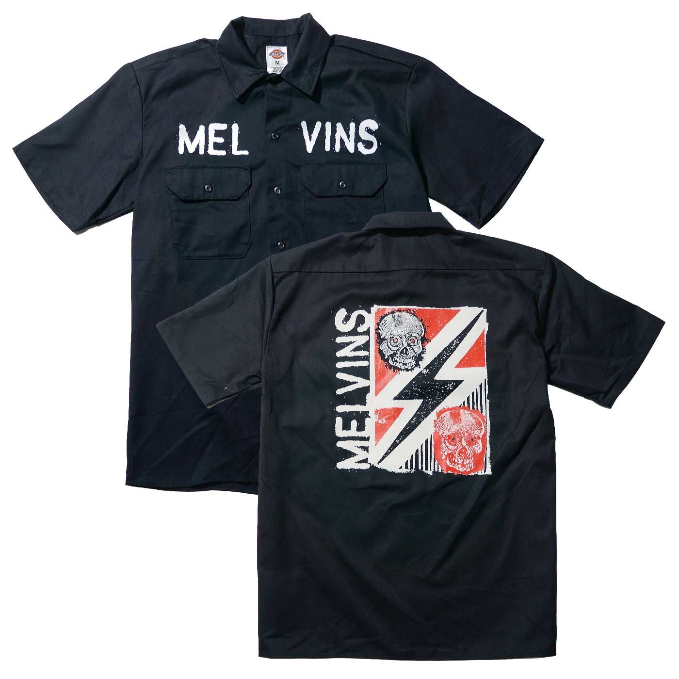 MELVINS メルヴィンズ 半袖 ワークシャツ ディッキーズ Arc Flash Victim Work Shirt 黒 コラボ バンドTシャツ