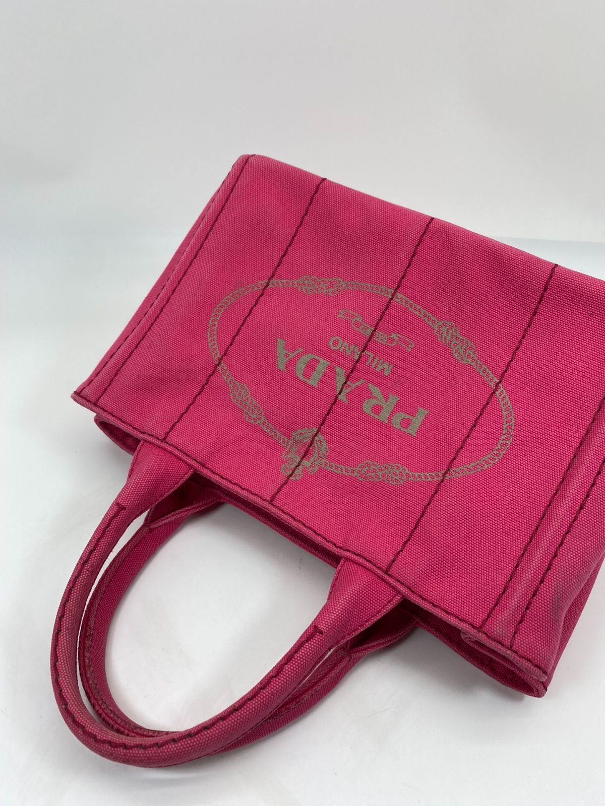 PRADA カナパ トートバッグ 三角ロゴ デニム Sサイズ 7254 本物保証 美品 PRADA プラダ カナパ デニム トートバッグ 三角